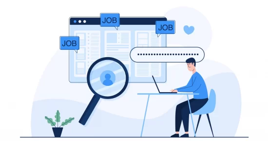 man-search-for-hiring-job-online-from-laptop-human-resources-management-concept-searching-professional-staff-free-vector